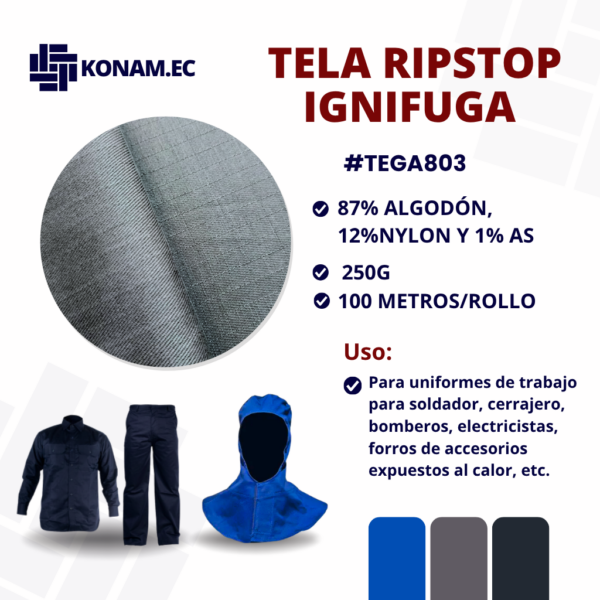 TELA RIPSTOP IGNIFUGA ELÉCTRICA #TEGA8