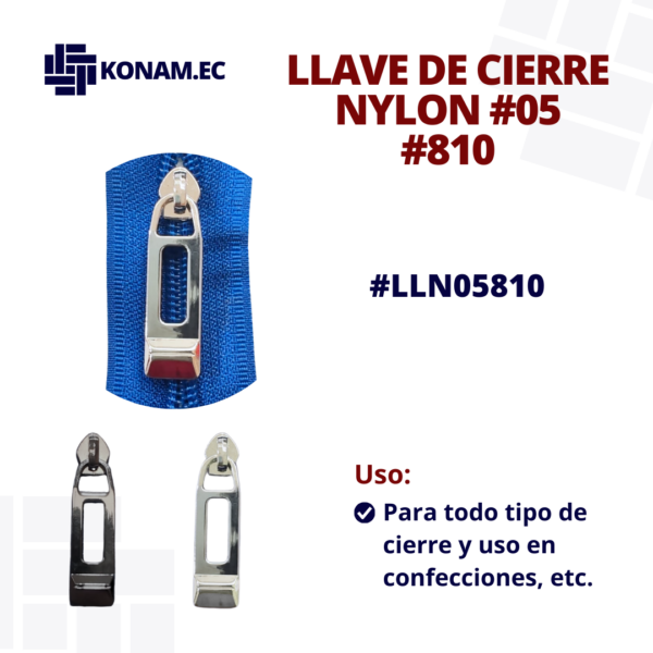 LLAVE DE CIERRE NYLON #05 #810 #LLN05810