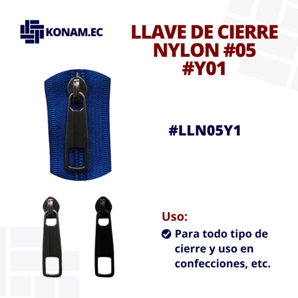 LLAVE DE CIERRE NYLON #05 #Y01 #LLN05Y1