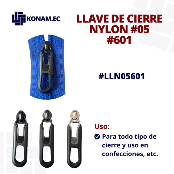 LLAVE DE CIERRE NYLON #05 #601 #LLN05601