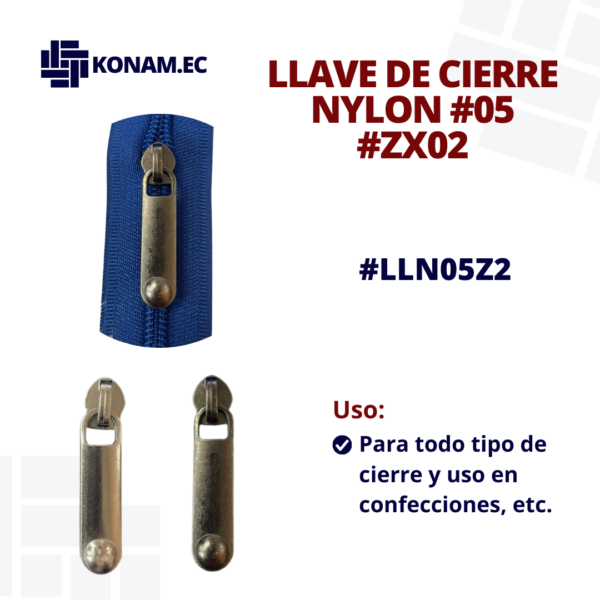 LLAVE DE CIERRE NYLON #05 #ZX02 #LLN05Z2