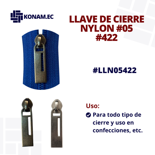 LLAVE DE CIERRE NYLON #05 #422 #LLN05422