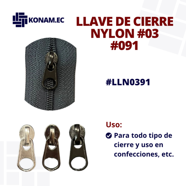 LLAVE DE CIERRE NYLON #03 #091 #LLN0391