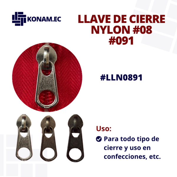 LLAVE DE CIERRE NYLON #08 #091 #LLN0891