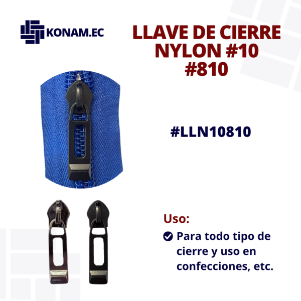 LLAVE DE CIERRE NYLON #10 #810 #LLN10810