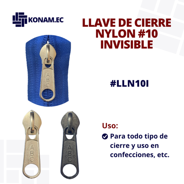 LLAVE DE CIERRE NYLON #10 INVISIBLE #LLN10I
