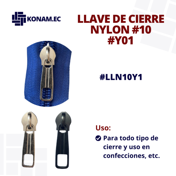 LLAVE DE CIERRE NYLON #10 #Y01 #LLN10Y1