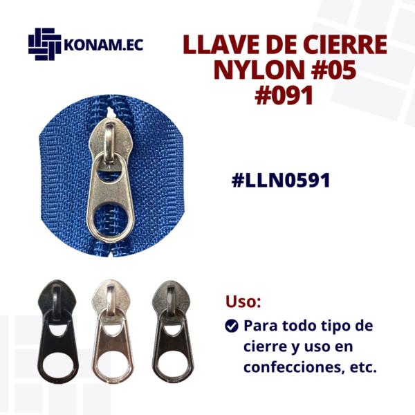 LLAVE DE CIERRE NYLON #05 #091 #LLN0591