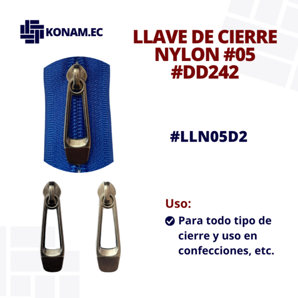 LLAVE DE CIERRE NYLON #05 #DD242 #LLN05D2