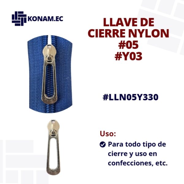 LLAVE DE CIERRE NYLON #05 #Y03 #LLN05Y330