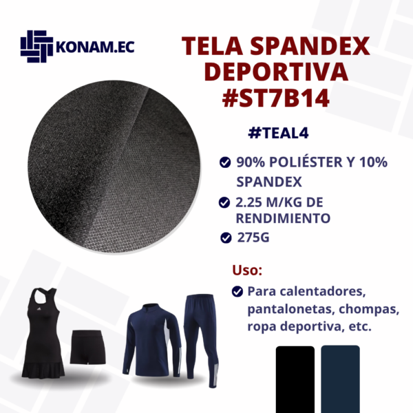 TELA SPANDEX DEPORTIVA #ST7B14 #TEAL4