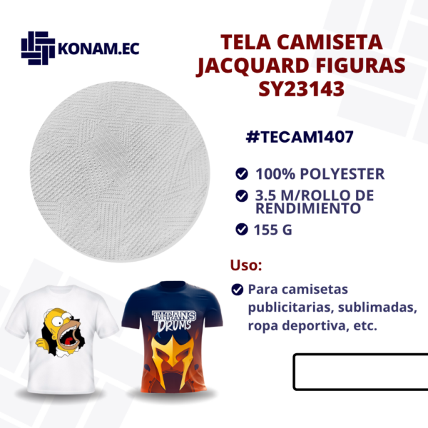 TELA CAMISETA JACQUARD FIGURAS SY23143 #TECAM1407