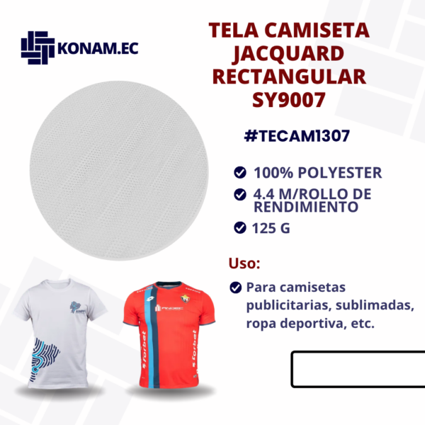 TELA CAMISETA JACQUARD RECTANGULAR SY9007 #TECAM1307