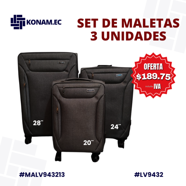 SET DE MALETAS LEAVESKING (3PZS) #LV9432 #MALV9432
