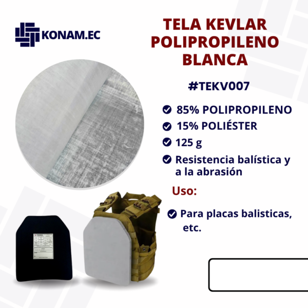TELA KEVLAR POLIPROPILENO BLANCA #TEKV007