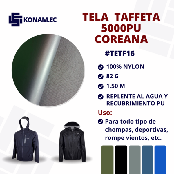 TELA  TAFFETA 5000PU COREANA #TETF16
