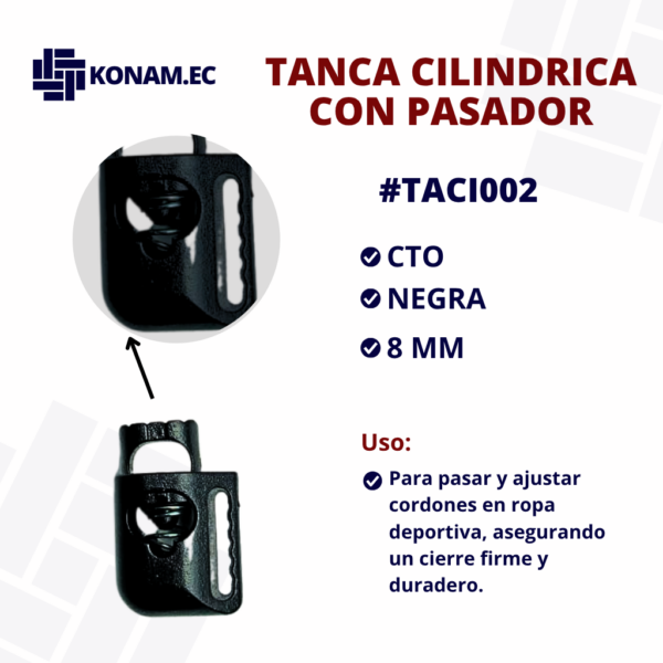 TANCA CILINDRICA CON PASADOR #TACI002