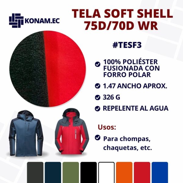 TELA SOFT SHELL 75D/70D WR #TESF3