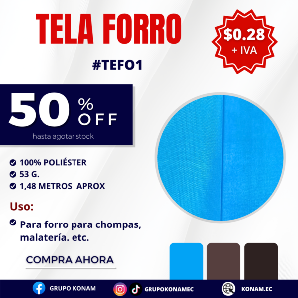 TELA FORRO #TEFO1 -50% OFF