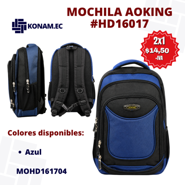 Mochila Aoking #HD16017 #MOHD161704 – Oferta 2x1