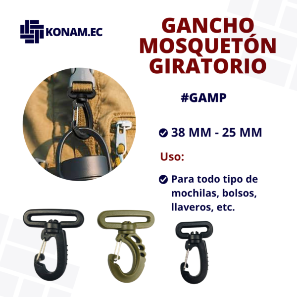 GANCHO MOSQUETÓN GIRATORIO #GAMP