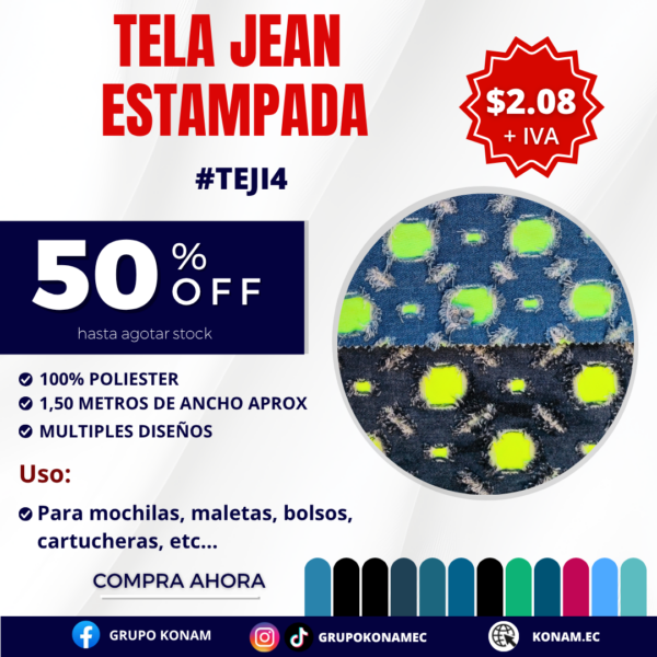 TELA JEAN ESTAMPADA #TEJI4 -50% OFF