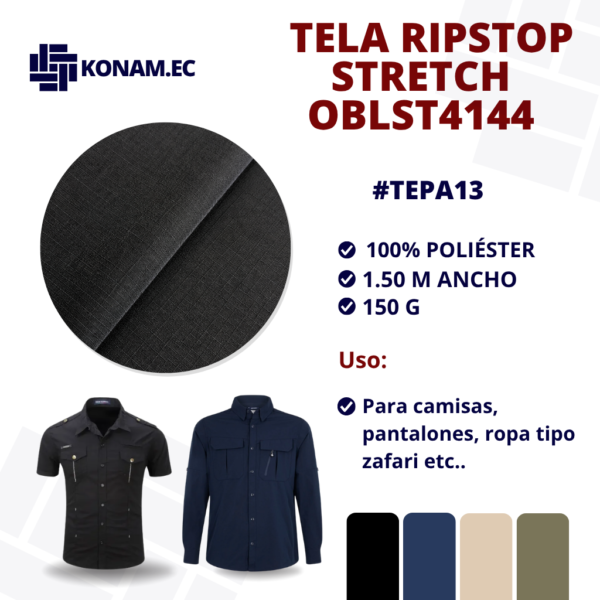 TELA RIPSTOP STRETCH OBLST4144 #TEPA13