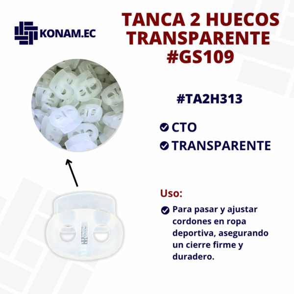 TANCA 2 HUECOS TRANSPARENTE #GS109
