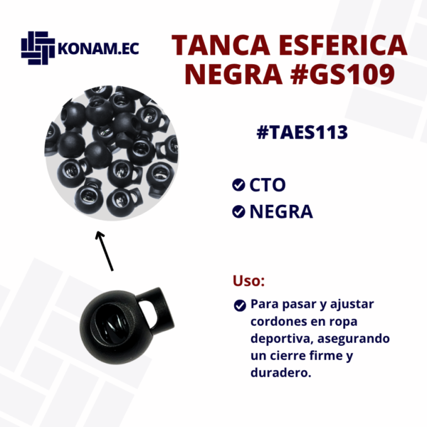 TANCA ESFERICA NEGRA #GS109 #TAES113