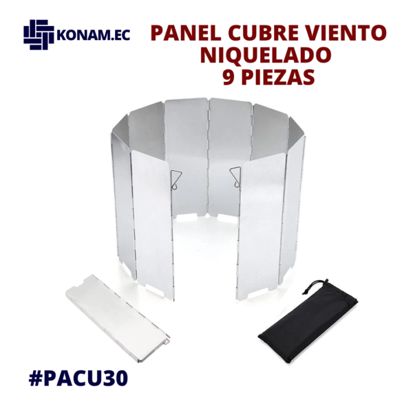 PANEL CUBRE VIENTO NIQUELADO 9 PIEZAS #PACU30