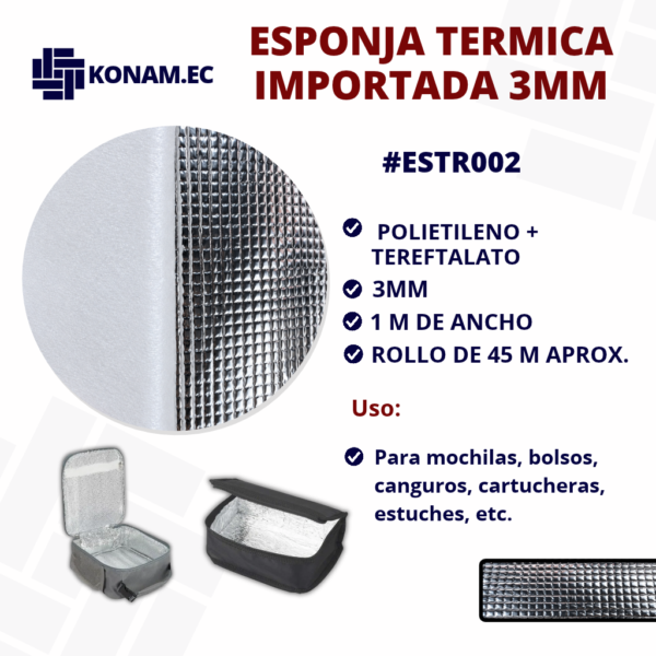ESPONJA TÉRMICA IMPORTADA 3MM #ESTR002