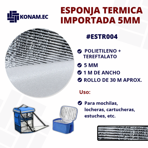 ESPONJA TÉRMICA IMPORTADA 5MM #ESTR004